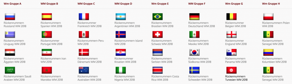 Hier alle WM Aufstellungen der WM-Teilnehmer 2018.